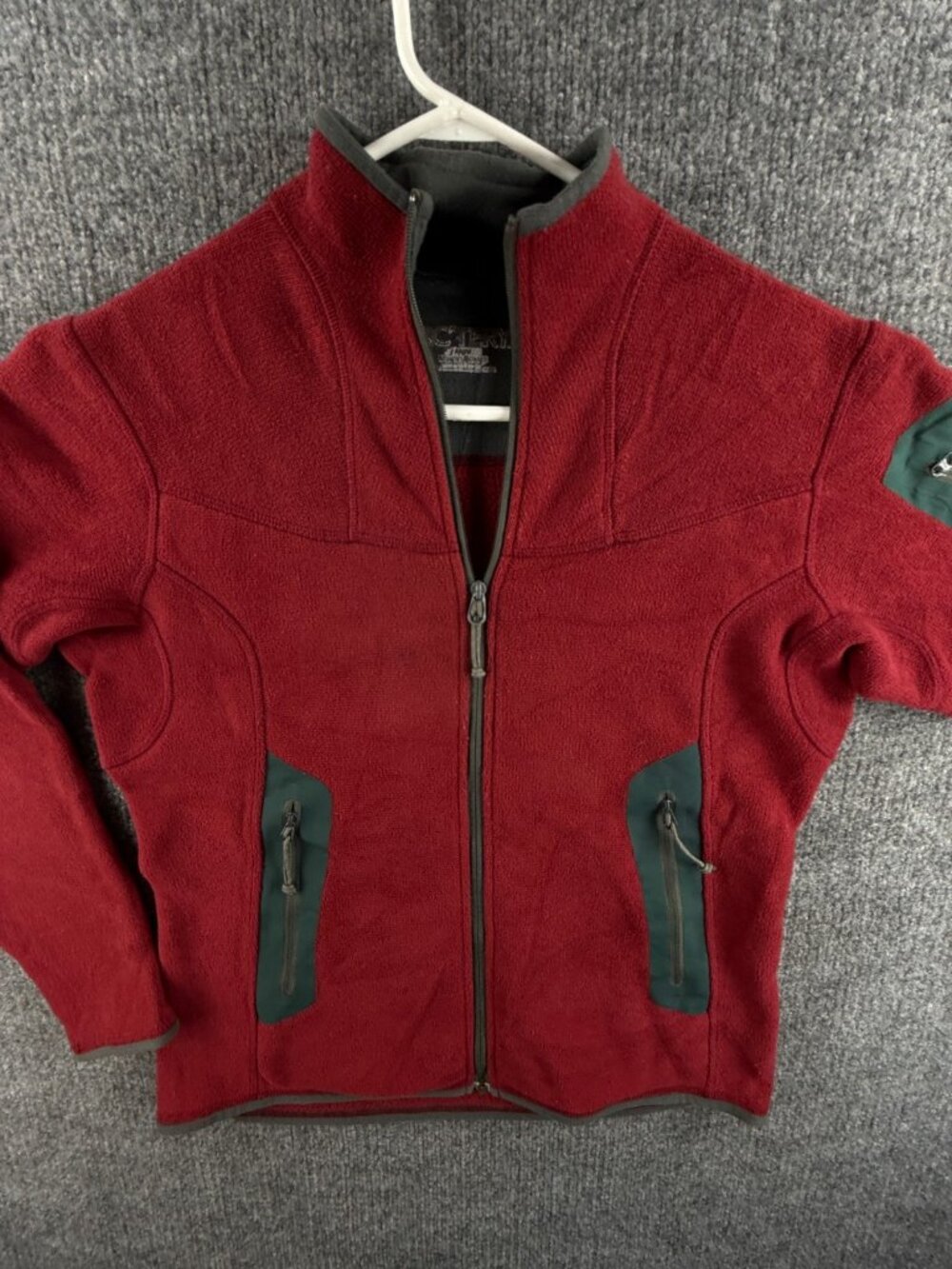Arc'teryx Polartec Fleece Jacket Women Medium Red Hiking Full Zip Pockets Gorp